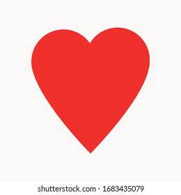 Vector icon of a red heart on white background. Love and health concept.
