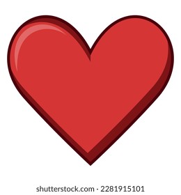 Vector. Icon. Red heart. Heart on white background	