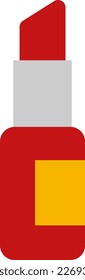 Vector icon of a red lipstick icon. Cosmetics and makeup. Beauty and fashion.