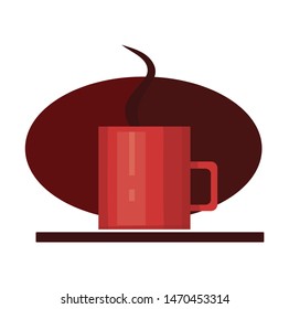 vector icon with a red mug flat
