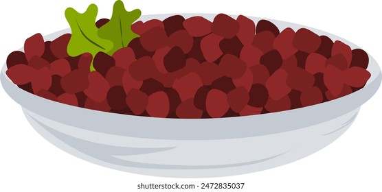 Vector icon of red pea bowl