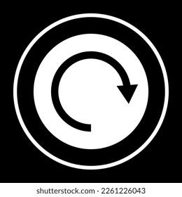 vector icon redo or loading, simple icon in circle