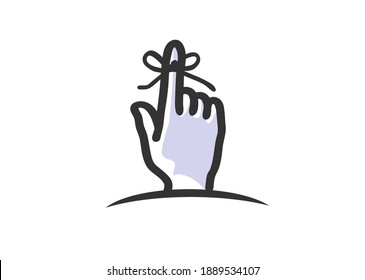 Vector Icon Reminder Finger In A Flat Style