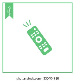 Vector icon of remote control with signal visualization