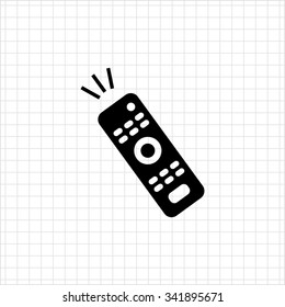 Vector icon of remote control with signal visualization