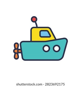 Vector icon of a remote controlled speed boat.