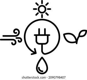 Vector icon for Renewable energy 