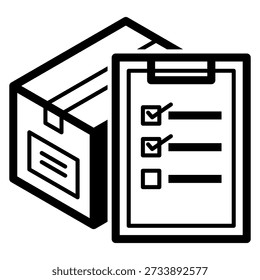 Vector icon to represent the concept of stocktaking or inventory count
