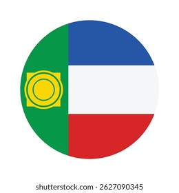 Vector and icon representation of the National Flag of Khakassia, symbolizing regional pride, unity, and cultural heritage in a simple and recognizable design