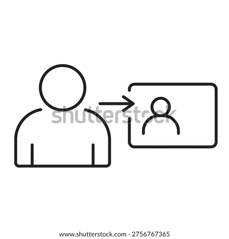 A vector icon representing an access request in user permission systems, created in line style with editable stroke