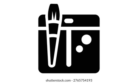 Vector icon representing an acrylic painting artwork panel, suitable for art display, creative projects, or design software interfaces.