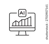 A vector icon representing AI-driven sales forecasting for holidays, created in line style with editable stroke
