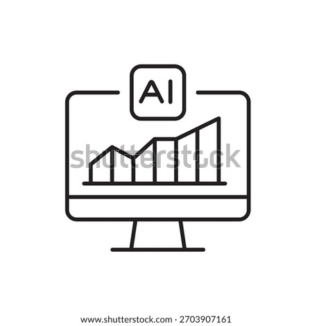 A vector icon representing AI-driven sales forecasting for holidays, created in line style with editable stroke