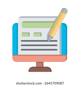 Ícone de vetor que representa o gerenciamento de blogs, ideal para visuais de negócios e marketing.