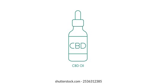 Vector Icon Representing Bottles of CBD Oil for Wellness and Alternative Health