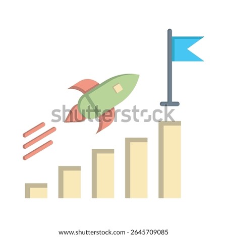 Vector icon representing business succsess, ideal for business and marketing visuals.