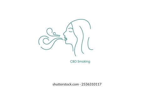 Vector Icon Representing CBD Smoking Accessories and Products Including Vapes, Pipes, and Rolling Papers