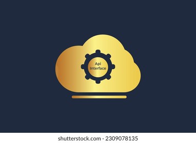 vector icon representing a Cloud API. This icon serves as a visual representation of software integration and is commonly used as an illustration sign or symbol for applications. The Cloud API vector 