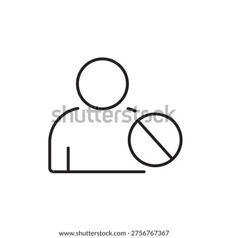 A vector icon representing denied permissions in system access control interfaces, created in line style with editable stroke