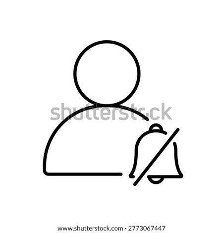 A vector icon representing a do not disturb user state with muted notifications, created in line style with editable stroke