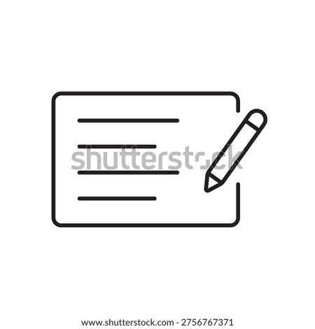 A vector icon representing edit access permission in user interface systems, created in line style with editable stroke