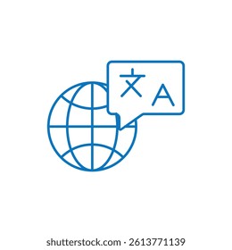Vector icon representing a foreign language.