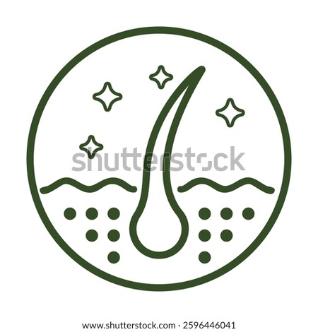 Vector Icon Representing Hair Care and Skin Health for Cosmetic Applications