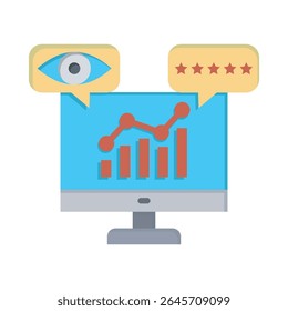 Ícone de vetor que representa a taxa de impressões, ideal para visuais de negócios e marketing.