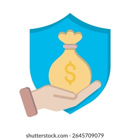 Vector icon representing investment protection, ideal for business and marketing visuals.