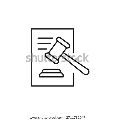 Vector icon representing legal judgment and justice, featuring symbols of fairness, authority, and court decisions.