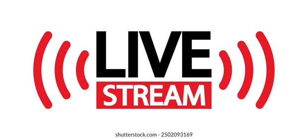 Vector Icon Representing Live Streaming And Broadcasting For Websites, Apps, And Digital Platforms Or Online Service