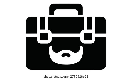 Vector icon representing a men's beard grooming kit box, symbolizing storage for beard care tools and grooming essentials.