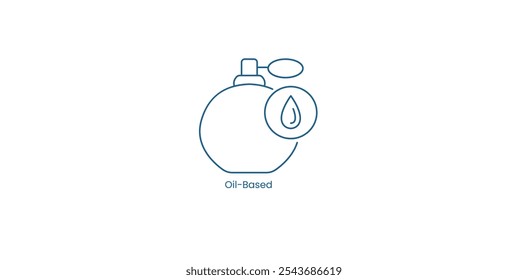 Vector Icon Representing Oil-Based Perfume with Natural Ingredients