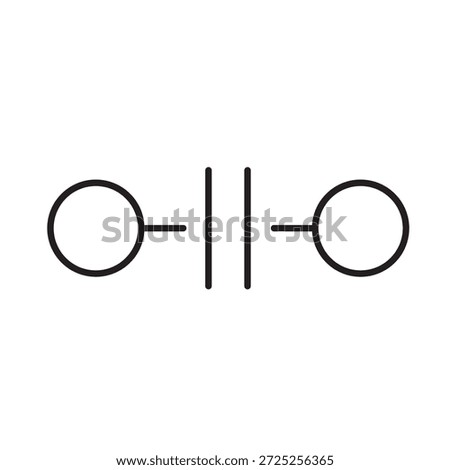 A vector icon representing a paused automation process, shown as circles with a pause symbol, created in line style with editable stroke