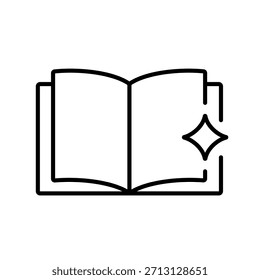 A vector icon representing prompt library for AI interactions, created in line style with editable stroke