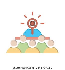 Ícone de vetor que representa relações públicas, ideal para visuais de negócios e marketing.