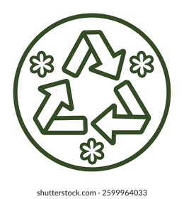Vector Icon Representing Recycling in Cosmetics and Skin Care Product Packaging