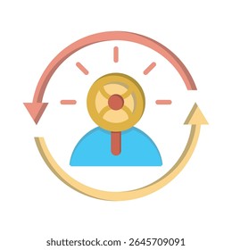 Vector icon representing remarketing, ideal for business and marketing visuals.