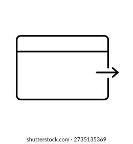 A vector icon representing revoked access, with a right-pointing arrow exiting the card, created in line style with editable stroke