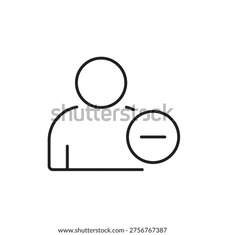 A vector icon representing revoked user access in system permission interfaces, created in line style with editable stroke