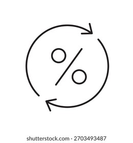 A vector icon representing rotating holiday discount or dynamic pricing, created in line style with editable stroke