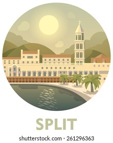 Vector icon representing Split in Dalmatia, Croatia, as a travel destination svg