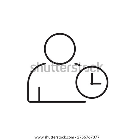 A vector icon representing temporary access in user permission systems, created in line style with editable stroke