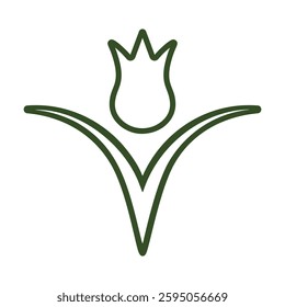 Vector Icon Representing Vegan Cosmetics With a Tulip Design for Skincare Products