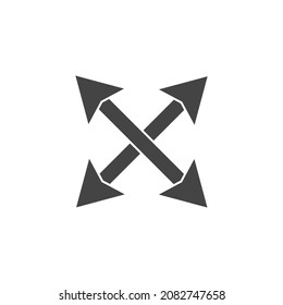  Vector icon resize, enlarge, expand on white isolated background.  
