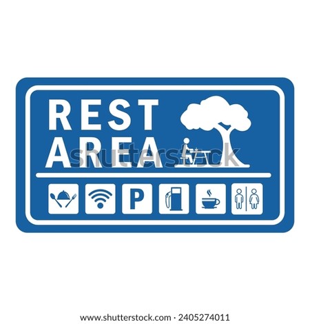 Vector icon rest area, illustration of rest area, rest area road sign, vector