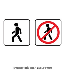 Vector icon for restrictions and may walk.
