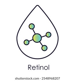 Ícone de vetor para Retinol em Skincare: Anti-envelhecimento e Renovação.