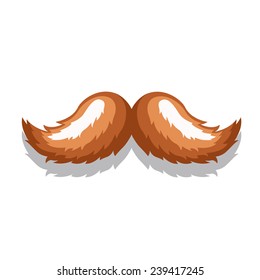 Vector icon retro brown mustache in an elegant style