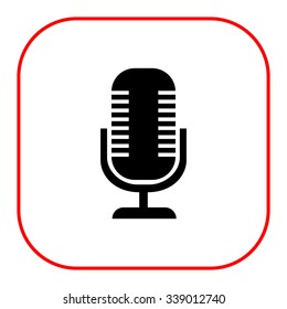 Vector icon of retro microphone on stand